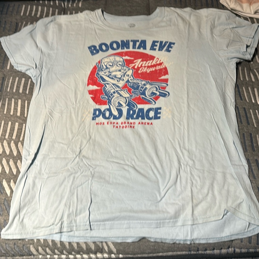 Light blue, Funko pop, Phantom Menace theme T-shirt size extra large